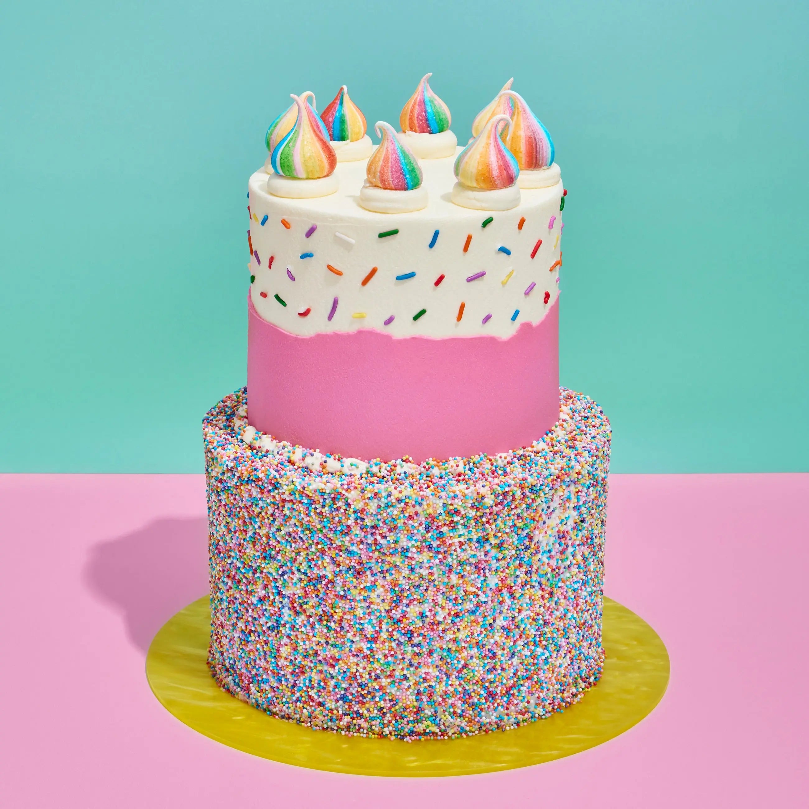 2 tier Birthday & Pinata Cake - Crumbs & Doilies