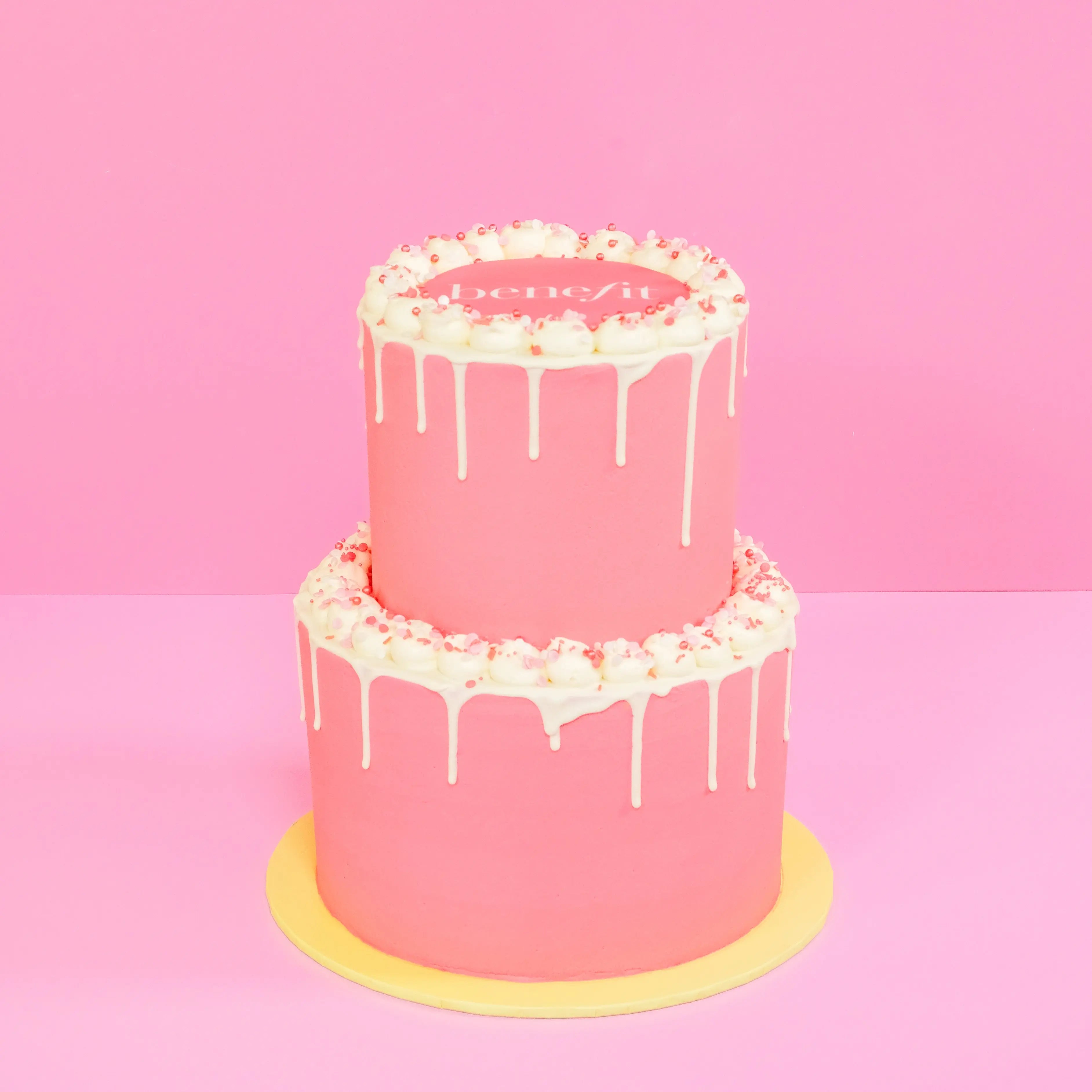 2 Tier Corporate Drip Cake with logo C&D Cakes