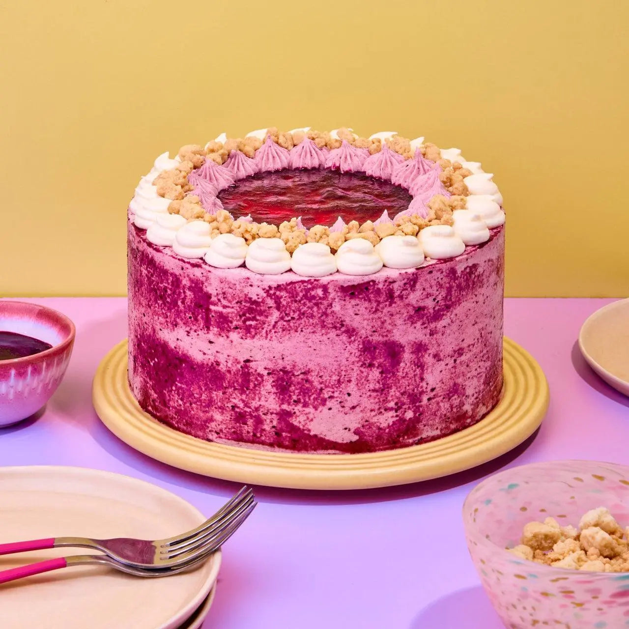 Blueberry Cheesecake Cake - Crumbs & Doilies