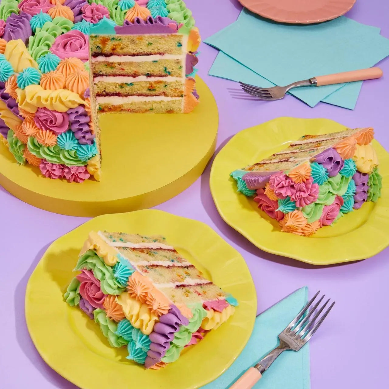 Rainbow Swirl Cake - Crumbs & Doilies