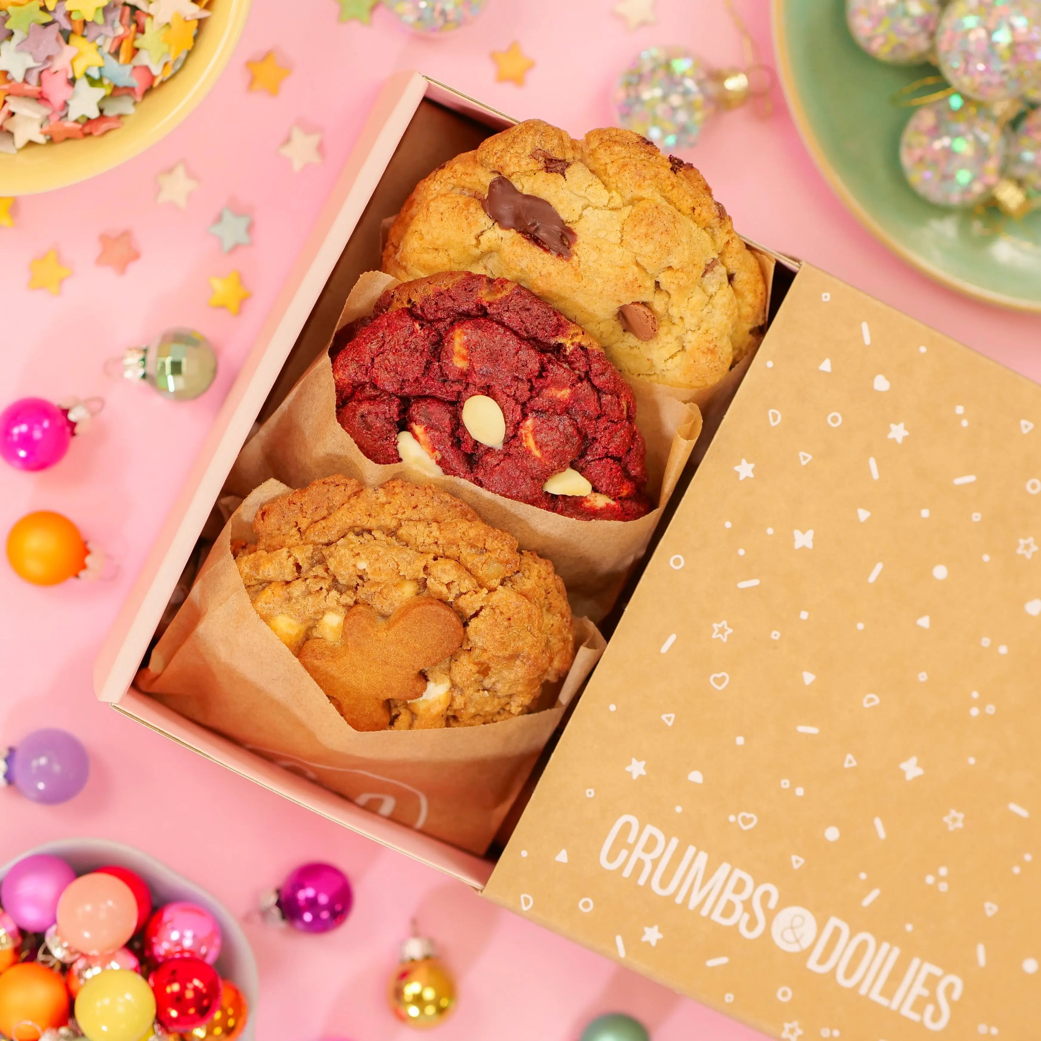3 x New York Cookies, The Christmas Box C&D Cookies